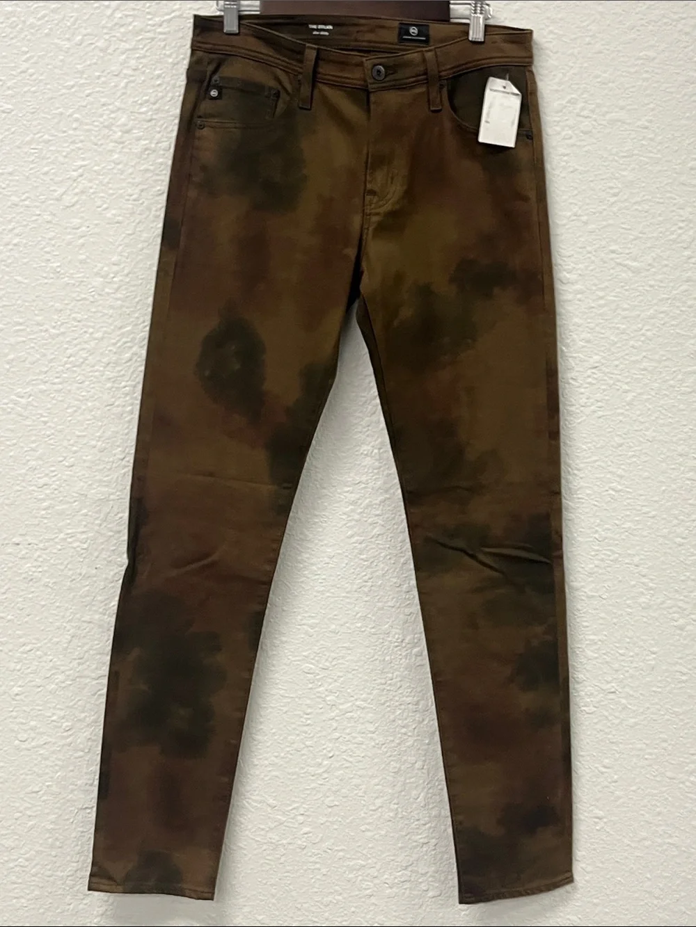 Ag Adriano Goldschmied Men's Skinny Brown Camo Jeans 32x34 #1034